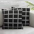 thumbnail image 3 of JEUXUS  Black and White Plaid Boho Throw Pillow Covers, Modern Farmhouse Buffalo Checkered Decorative Pillow Cover, Black Boho Living Room Decor for Couch and Bed, 3 of 5