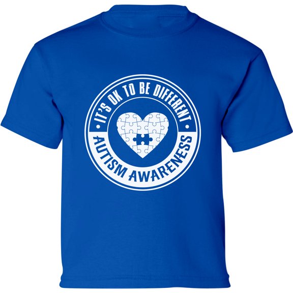 Autism Awareness Toddler T-Shirt - Autism It's Ok To Be Different Graphic Tee - 2T 3T 4T 5/6T