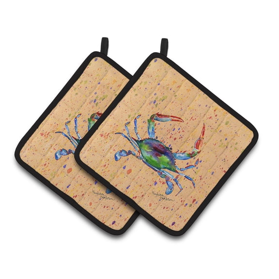 Carolines Treasures 8467PTHD Crab Pair of Pot Holders , 7.5HX7.5W, multicolor