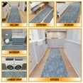 thumbnail image 5 of Ottomanson 2-Piece Kitchen Rug Set, Non-Slip Washable Hallway Runner & Floor Mat for Sink 1'11" x 4' + 1'11" x 5' Solid Greyish Blue, 5 of 8