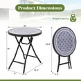 thumbnail image 2 of YEXJ Set of 2 Folding Outdoor Side Table, 18” Round End Table with Tempered Glass Tabletop & Metal Frame, Portable Sofa Side Table, Patio Coffee Table for Yard Porch Poolside Living Room, Grey, 2 of 10