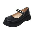 thumbnail image 2 of Zapatos de estudiante con punta redonda y boca baja con plataforma de perlas góticas punk para mujer Wmkox8yii  shkj602, 2 of 9