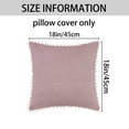 thumbnail image 5 of REGALWOVEN 1 Pair Striped Pillow Cover with Pom Pom Fringe for Home Decor Cushion Case Red 18" x 18", 5 of 6