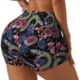 thumbnail image 2 of Naloa Snake And Flower Biker Shorts for Women Seamless Scrunch Short Women’s Yoga Shorts for Gym Running Sport Shorts - Medium, 2 of 9