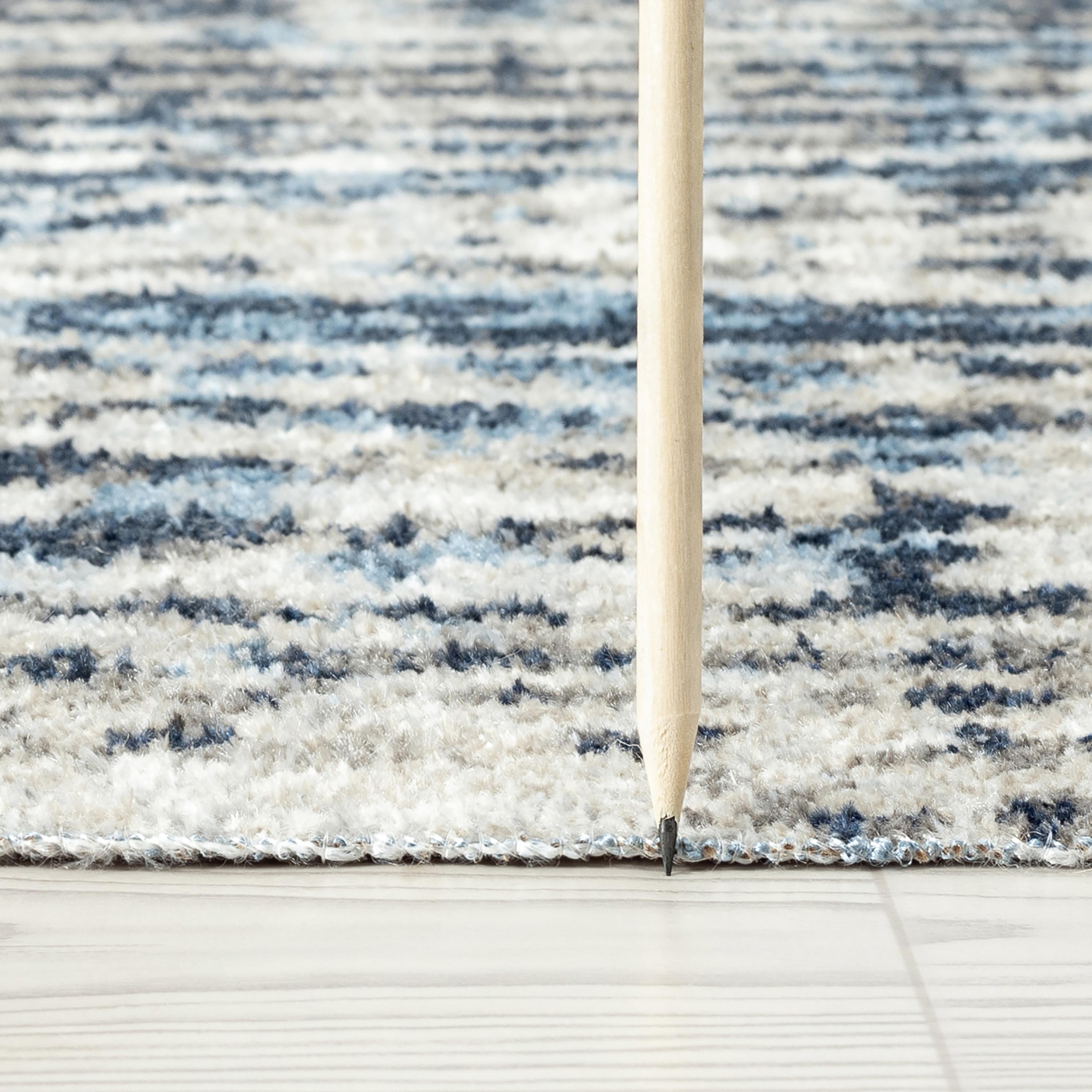 Contemporary 9x12 Area Rug (8'9'' x 11'3'') Abstract Navy, Navy Living Room Easy to Clean