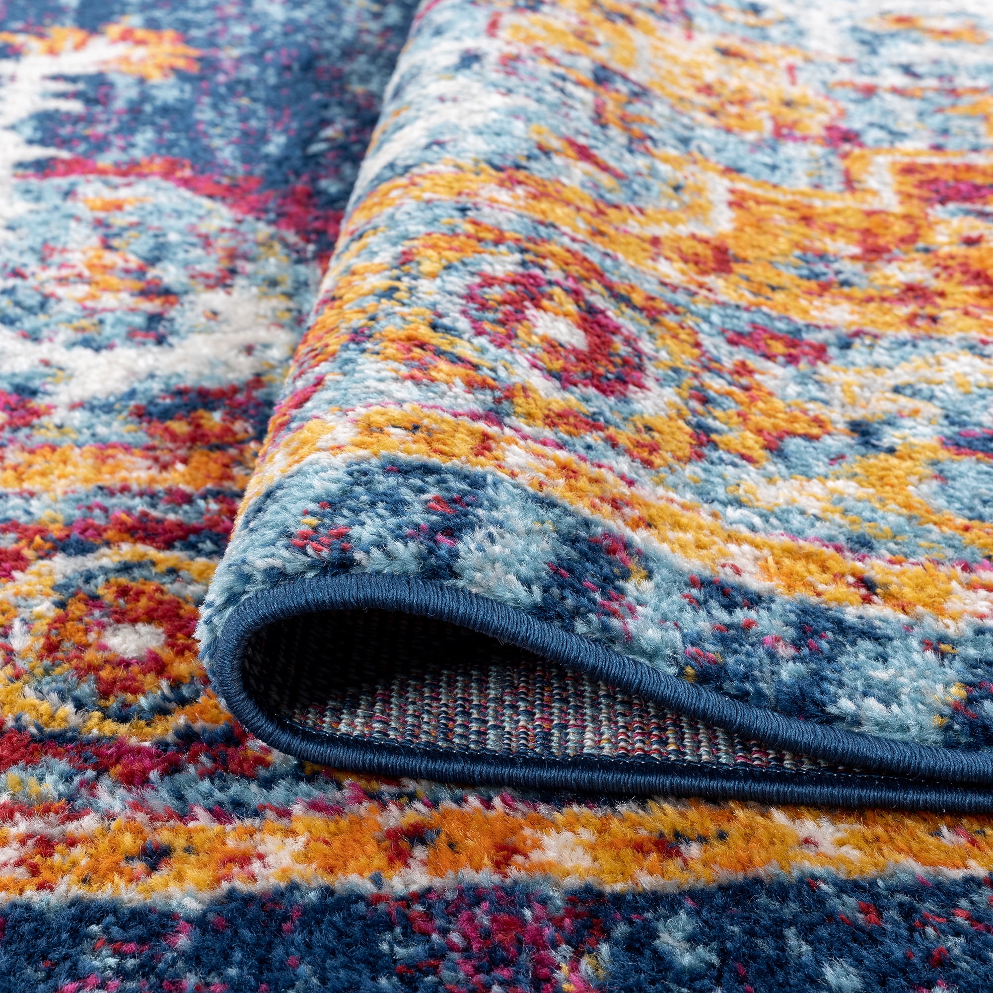 2x3 Modern Blue Small Area Rug, Throw Mat for Indoor Entry | Ideal for Kitchen or Bathroom Rugs 2' x 3'