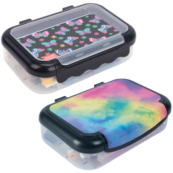 ZIPIT: Pencil Box Bundle: Rainbow & Butterflies - Recycled Plastic Cases, Large Capacity Storage Organizers, School Supplies-Stationary, Kid-Girl-Boy