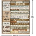thumbnail image 4 of Gifts for Husband from Wife - Husband Birthday Gift Ideas - Wedding Anniversary Romantic Gifts for Him - Husband Birthday Gifts for Him from Wife - to My Husband Gifts Blanket 50"X60", 4 of 6