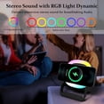 thumbnail image 5 of Samovi 4-in-1 Wireless Charging Bluetooth Speaker with Phone Stand, 15W Fast Charger Stand, RGB Ambient Light, Wireless Bluetooth Speaker for iPhone/Samsung, Gifts for Men Women (Black), 5 of 7