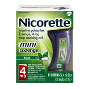 Nicorette Mini Nicotine Lozenges Stop Smoking Aid Mint 4 mg 81 ct, 5-Pack