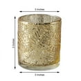 thumbnail image 4 of Balsa Circle 6 Pieces 3" Gold Metallic Leaves Design Mercury Glass Votive Candle Holders, 4 of 8