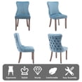 thumbnail image 5 of MIKIBAMA Set of 4 Light Blue Tufted Velvet Dining Chairs Solid Wood Frame for Dining Room, 5 of 8