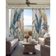 thumbnail image 4 of Green Yellow Tropical Leaves Blackout Curtains 63 Inches Long for Bedroom, Vintage Botanical Summer Thermal Insulated Room Darkening Black Out Window Curtain Panels Grommet Drapes for Living Room, 4 of 8