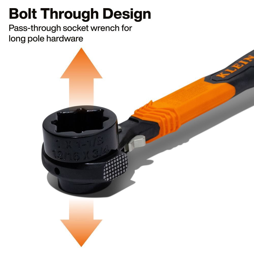Klein Tools 5-In-1 Hammer Facing Insulated Lineman Wrench