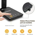 thumbnail image 5 of LED Desk Lamp with Wireless Charger and USB Port, Foldable, Clock and Alarm, 5-Level Dimming, Black, 5 of 9