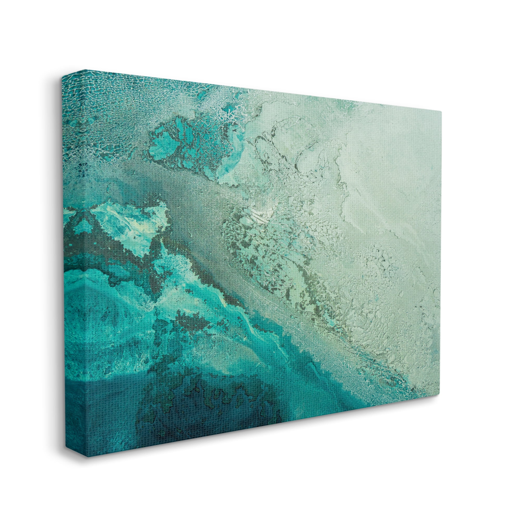 Stupell Industries Aerial View Tide Pool Landscape Painting Gallery Wrapped Canvas Art Print Wall Art, 20 x 16