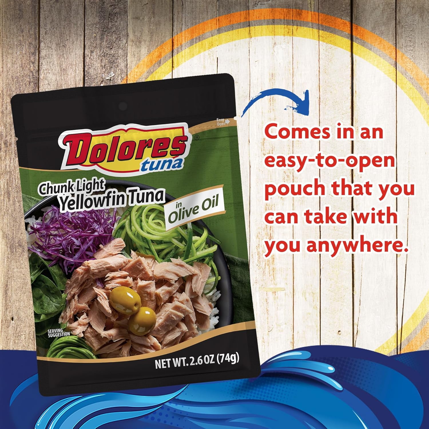 (Pack of 24), Dolores Chunk Light Yellowfin Tuna in Olive Oil, 2.6 oz