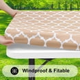 thumbnail image 2 of Mantel Smiry rectangular impermeable para mesas de 8 pies, color caqui, 2 of 8