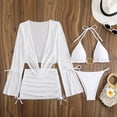 thumbnail image 3 of UTSJKR Women's 2026 New Fashion 4 Piece Bikini Set, Full Matching Bathing Suit Combo, Cross Border Resort Beachwear White M, 3 of 8