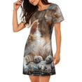 thumbnail image 2 of Lsque Serene Kitten Kingdom Pattern Nightgowns for Women Sleep Shirts Short Sleeve Nightshirt Pullover Nightdress Soft Sleepwear Relaxed Fit Nightdress, 2 of 6