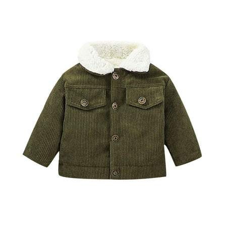 

Fesfesfes Infant Toddler Boys Girls Kid s Buttons Coat Plush Warm Casual Jacket Plush Thickened Jacket Corduroy Lining Coat Sale Clearance