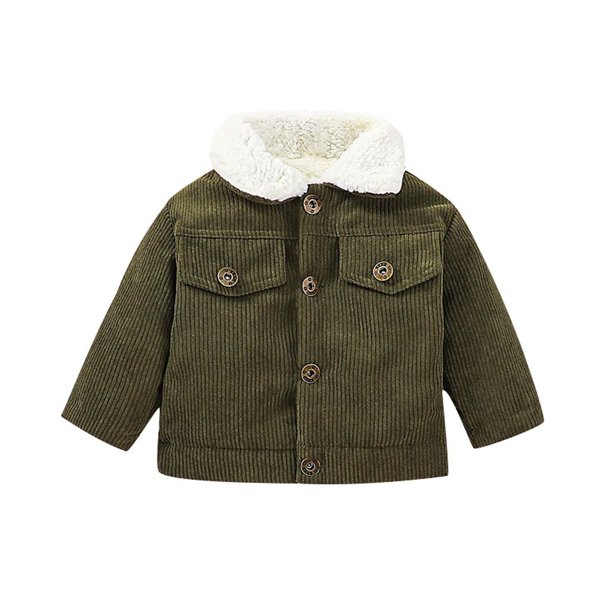 Abrigo Cálido De Invierno Para Niños Y Niñas, Abrigo Con Botones Para Niños, Chaqueta Gruesa De Felpa, Chaqueta De Algodón De Felpa, Prendas De Vestir Exteriores De Pana Odeerbi LM103-1668