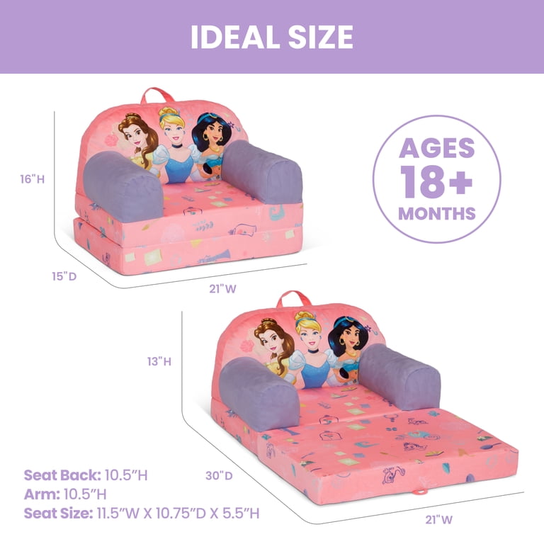 Delta Children Disney Princess Cozee Buddy Flip-Out Chair, Pink photo 5