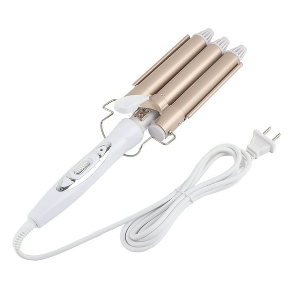 Hair Curling Iron, Durable Portable Lightweight Curling Iron, Champagne For Curly Hair Style Home 110-240V US Plug