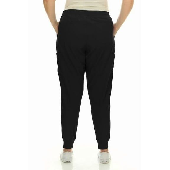 HEAL WEAR Women's Plus Size Tapered Jogger Scrubs – Multi-Pocket Spa Doctor Workwear 4-Way Stretch