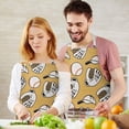 thumbnail image 3 of Yellow Baseball Items Pattern Apron-Garden Aprons for Women with Pockets-Cotton Linen Waterproof Kitchen Cooking Gardening Aprons Adjustable for Kitchen,Cooking,BBQ and Salon 33x27 Inch, 3 of 7