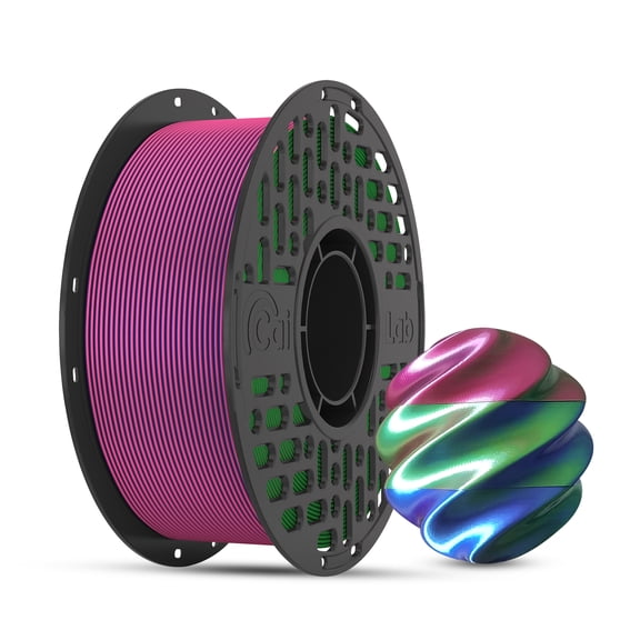 CaiLab Tri-Color PLA Silk 3D Printer Filament, 1.75mm, for Bambu FDM Printing, 2.2lbs(1KG) Spool,Red&Green&Blue