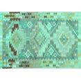 thumbnail image 1 of Ahgly Company Machine Washable Indoor Rectangle Southwestern Turquoise Blue Country Area Rugs, 2' x 3', 1 of 4