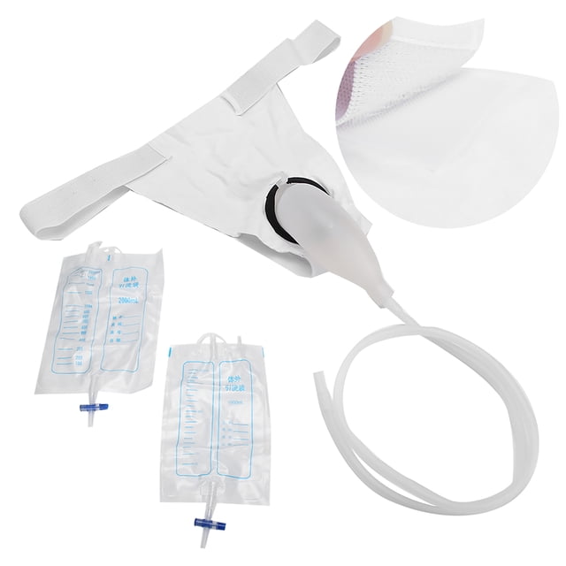 Catéter Externo Masculino Bolsa de Recolección de Orina Masculina Urinario de Silicona Reutilizable para Hombres Ancianos Pacientes Postrados en Cama ANGGREK Otros