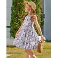 thumbnail image 6 of Arshiner Toddler Girl Summer Dresses Casual Sleeveless Button Down Swing Flowy Tiered Midi Sundress with Pockets, 6 of 6