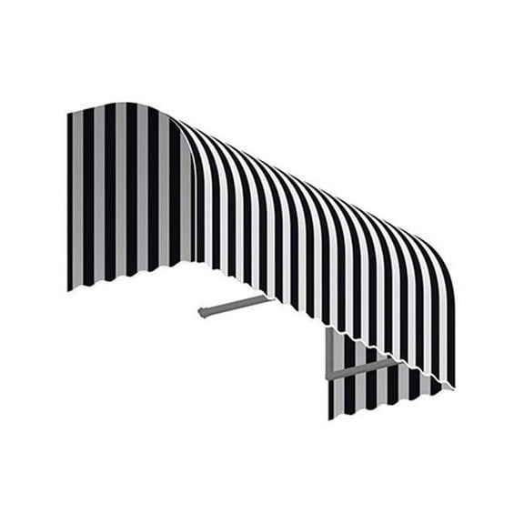 Awntech RS22-US-3KW 3.38 ft. Savannah Window & Entry Awning, Black & White - 31 x 24 in.