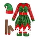 thumbnail image 3 of Vestido de de Navidad para Niñas con Disfraz Navideño Conjunto de Ropa de Fiesta Medias a Rayas y Gorro Material Poliéster Adecuado para 915 cm, 3 of 6