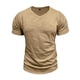 thumbnail image 2 of Blusas y camisas de manga corta con cuello en V para hombre, blusas casuales de moda con cuello en V, color liso, de manga corta, blusas, camisas, blusas para hombre, 2 of 8