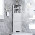 Bathroom Corner Tall Freestanding Storage with Doors