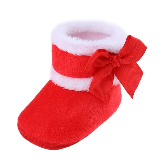 PMVFHDE Chaussures pour Tout-Petits Taille 7 Chaussures Chaudes pour Bébés Filles et Garçons Bottillons Souples Bottes Confortables Souples pour Tout-Petits Réchauffantes et Mode Bottes d'Hiver Rouges,0-6 Mois