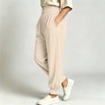 thumbnail image 4 of Rrxhxhs Harem Pants for Women Plus Size Solid Color High Waist Double Button Loose Casual Joggers with Pockets, 4 of 9