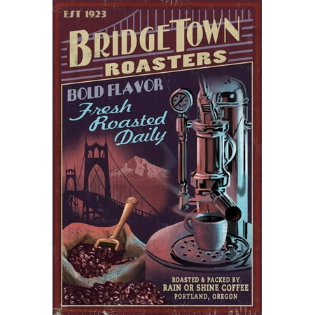 Coffee Roasters Vintage Sign - Portland, Oregon Print Wall Art By Lantern