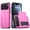 Rose Purple, variant on Dteck Case with Card Holder for iPhone 17 Pro Max,Shockproof TPU+PC Hidden Card Slot Wallet Case Back Cover for iPhone 17 Pro Max, Silver