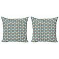 thumbnail image 1 of Ambesonne Retro Throw Pillow Cover 2 Pack, Big Small Circles and Dots, 24", Marigold Scarlet Blue, 1 of 2