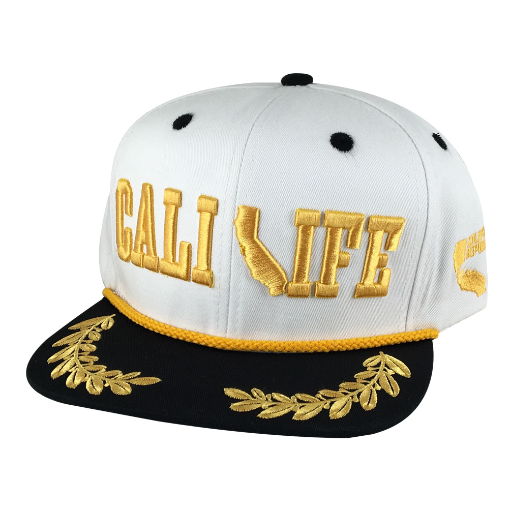 white and gold snapback hats