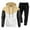 Beige, variant on Fgnfyis Men's Casual Tracksuit Set Long Sleeve Full Zip Running Jogging Athletic Sweat Suits Men's Suits Black L
