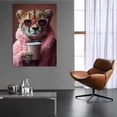 thumbnail image 4 of MUDKET Cheetah Wall Decor, Floral Kimono Leopard Canvas Wall Art Prints, Stylish Living Room Pictures Wall Decor, Framed Wall Paintings for Home Office Bedroom 30"L x 20"W, 4 of 9