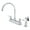 Polished Chrome, variant on Kingston KB3758PLBS Restoration Two-Handle 4-Hole 8" Centerset Kitchen Faucet with Brass Sprayer in Brushed Nickel