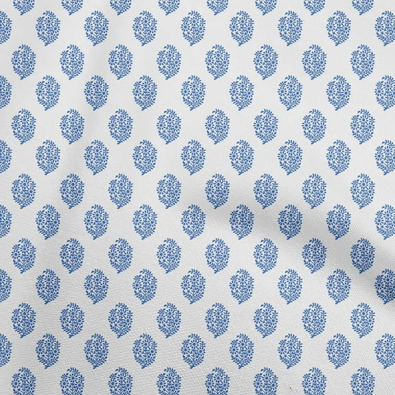 oneOone Polyester Spandex Blue Fabric Block Craft Projects Decor Fabric Printed By The Yard 56 Inch Wide-X8