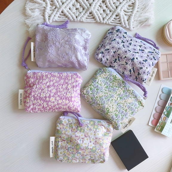 ACDANC Cosmetic & Makeup Bag,Zippered Makeup Pouch for Women & Girls,Travel Cute Organizer Suitable for Purse,Versatile Bag for Makeup,Toiletries,Pencils,Accessories