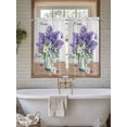 thumbnail image 4 of Purple Lavender 2 Panel Kitchen Curtains for Windows, Spring Floral Daisy Butterfly Leaves Gray Bathroom Privacy Curtain, Home Décor Window Treatment for Bedroom/Living Room 55"x45", 4 of 6